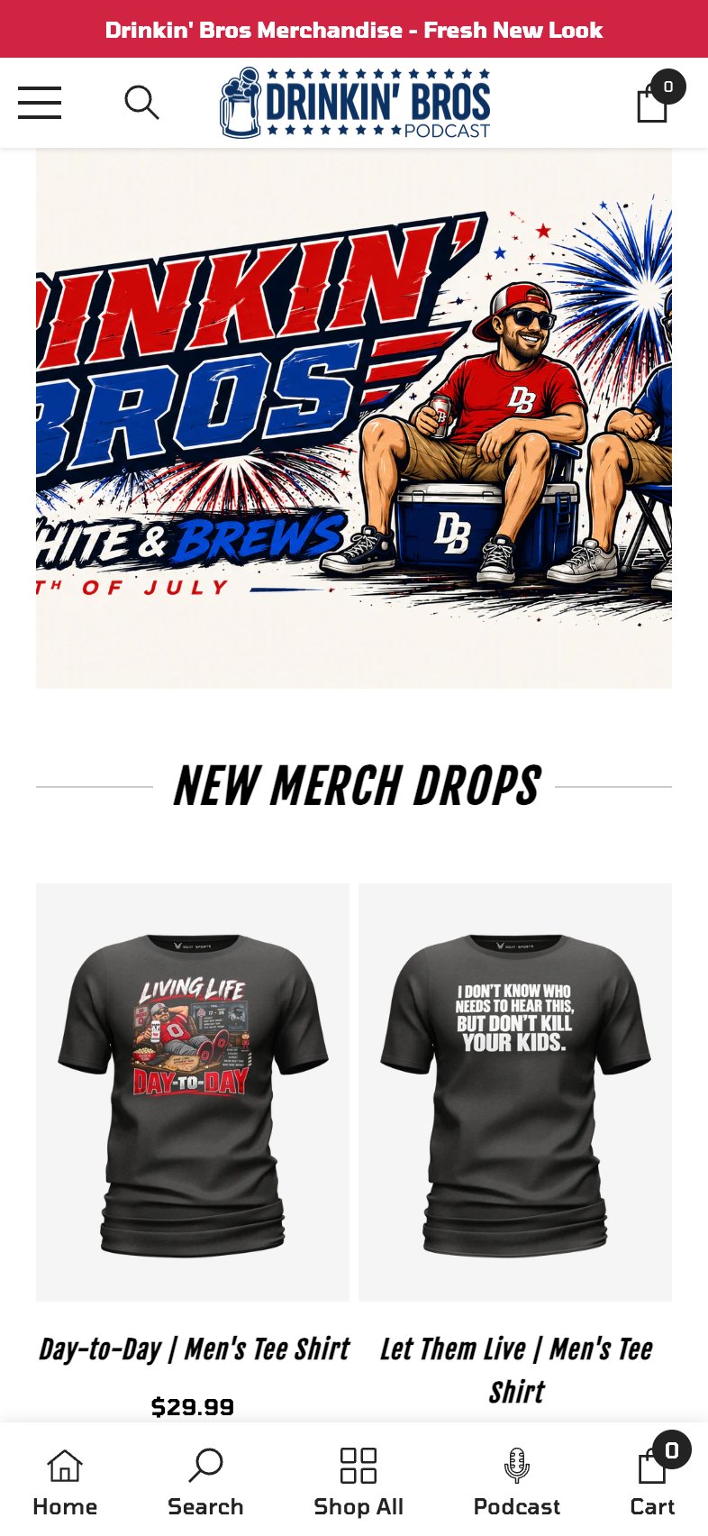 Drinkin’ Bros mobile website preview