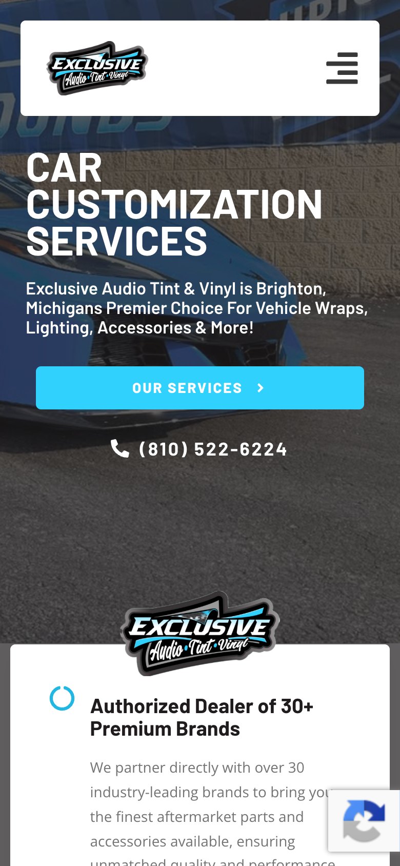 Exclusive Auto Sounds mobile website preview