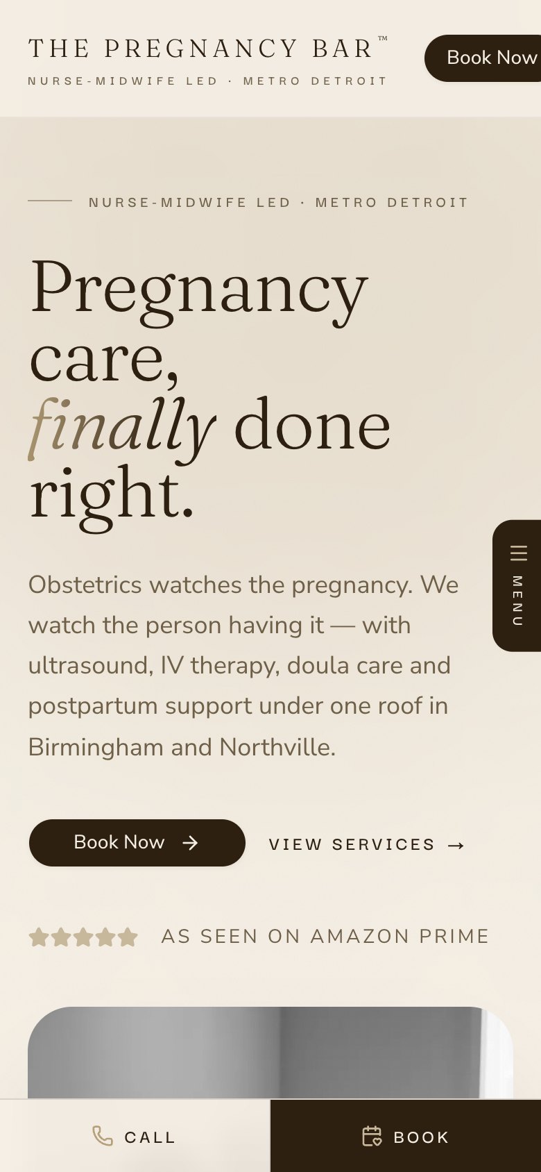 The Pregnancy Bar mobile website preview